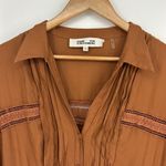 Diane Von Furstenberg  Satin Pintucked Button Front Silk Blend Romper Size 14 Photo 3