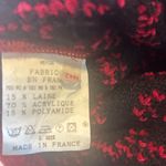 VINTAGE LEWINGER Red and Black Button Down Cardigan Made in France Medium/Large‎ Photo 3