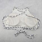 Gray Stripe Halter Tie Active Sports Bra Padded Bikini Bralette Swim Top S Small Photo 1