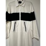 Cynthia Rowley Rugby Striped Cotton Knit Shirt Dress White Black Size Large EUC Photo 5