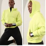 Athleta NWOT easy fleece 1/2 zip neon hoodie Medium Photo 1