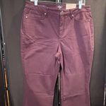 NYDJ  Julia Sateen Relaxed High Rise Flared Jeans In Eggplant, 14R - NWT Photo 2