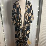 Maison Du Soir Cream and Tan Dolman Sleeve Wrap Robe Size undefined Photo 3