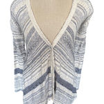 Free People Free‎ People Cream Gray Striped Open Knit Cardigan Sweater Women's Photo 0