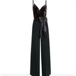 Ramy Brook Paige Floral Sash Belt Wide Leg Jumpsuit Velvet Multi Womens Size 8 Photo 10