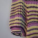 Free People Purple and Yellow Short Sleeve Sweater Dress Photo 3