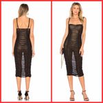 Majorelle  REVOLVE Black Sheer Midi Dress Size XXS with built in nude bodysuit Photo 2