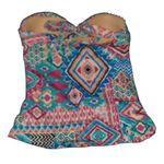 Swimsuits for All Multicolored Tankini Top Size 8 White Photo 2