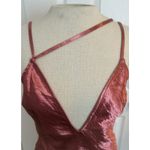 EXPRESS  Y2K Satin Slip Dress Sz 8 Metallic Pink Cocktail Strappy Sexy Date Fairy Photo 6