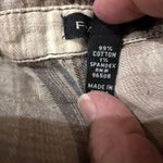 Fang Plaid Studded Shoulder Flannel Shirt Womens Size S Roll Tab Sleeves Brown Photo 2