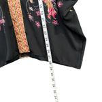 Rose + Olive Kimono Top Womens M Black Floral Dolman Relaxed Artisan Boho Chic Size M Photo 9