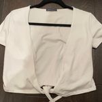 Brandy Melville NWOT  white Rae tie wrap top os Photo 0