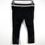 Lululemon Crop Leggings Black Speckled Athletic Yoga Pants Activewear Size 10 Photo 1