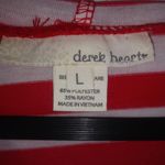 Derek Heart  Red White Stripe Crop Hoodie Top L Photo 1