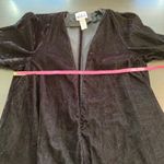 Niki Originals Black Velvet Open Front Long Sleeve Blazer Jacket Women's Medium Photo 4