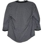 Black & White Geometric Print 3/4 Sleeve Blouse Top Photo 1