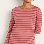 Old Navy  Everywear Pink & Red Striped Long Sleeve Tee (M) Photo 0