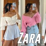 ZARA  Knit Ribbed V-Neck Wrap Long Sleeve Sweater Cardigan Pink Size S NEW Photo 1