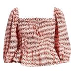 Open Edit NWT Shirring Detail Square Neck Top In Pink Peony Wave Geo Size XXS/0 Photo 2