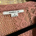 O'Neill O’Neill Mara Mauve Dusty Rose Pink Peasant Crochet‎ Gauze Top Small Photo 3