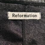 Reformation  Carlyle Metallic Shimmer Midi Dress Long Sleeve Size XL Silver Photo 5