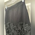 Haute Monde  Black Lace Trim Mid-Length Knee-Length Bodycon Fitted Skirt - S Photo 6