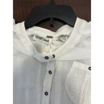 Free People  white gauze boyfriend button down shirt  Size Medium Photo 7