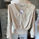 Gypsy  and Moondust Chalk Surplice Long Bell Sleeve Cropped Womens XS Photo 1