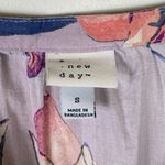 A New Day Lavender Floral Tie Waist Notch Neck Long Sleeve Blouse Shirt Top Sz S Photo 4