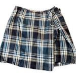 Talbots Blue Plaid Wrap Around Skirt Size 12 Photo 0