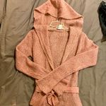 Free People hooded open front w/tie cardigan small Photo 0
