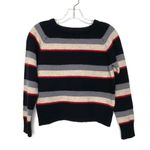 Italian Striped Wool Sweater Americana Crew Neck Long Sleeve Blue Size XS Photo 0