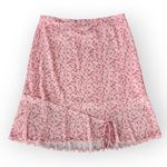 American Vintage Vintage Y2K No Boundaries Pink Floral Elastic Waist Fairy Ruffle Hem Skirt M Photo 0