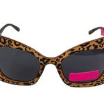 Betsey Johnson  Butterfly Betsey Animal Print Sunglasses, Brown, Black Photo 2