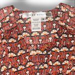 Max Studio  Women’s NWOT Orange & White Gingham Tie Front Sheer Blouse Size M Photo 3