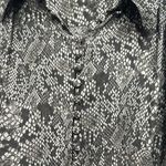 Free People  Modern Muse Snakeskin Blouse Size Medium Tie Detail Button Front Photo 4