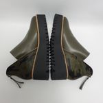 All Black Flatform Jungle Tread Womens Leather Camo Print Slip On Boots Size 38 Green Photo 11
