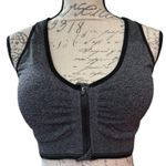 Gray Zipper Front Stretch Sports Bras Size Large Photo 0