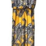 Magic  Yellow Paisley Maxi Dress Size M • Adjustable Straps • Boho Preppy Photo 0