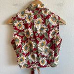 American Vintage CALIFORNIA CONCEPTS Vtg Y2K Top & Mini Shorts Set Red Floral Rave Retro Womens M Photo 2