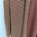 ZARA  Sweater Women XL Tan Black Red Long Sleeve Open Front Knit Cardigan Photo 3