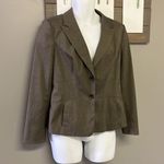 Ann Taylor Heather Brown Notched Collar Button Down Blazer Long Sleeves Pockets Photo 2