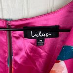 Lulus Carolita Magenta Floral Print Long Sleeve Maxi Dress Size Medium Side Slit Pink Photo 7