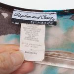 Vintage Stephen and Casey Womens Floral Faux Wrap Blouse Size M Fairy Boho Blue Size M Photo 3