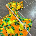 Farm Rio NEW  Chic Pears Short-Sleeve Blouse Top Orange Fruit Print Large L NWT Photo 13