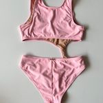 Mint Swim  One Piece Cut Out Swimsuit in Pale Pink Photo 2