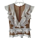 For Love & Lemons  Laney Lou Sheer Nude Panel White Mini Dress size small Photo 2