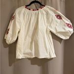 Solitaire  White Blouse with Pink Embroidery Photo 1