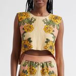 Farm Rio Delicate Flower Arabesque Linen Top - Size M Photo 0