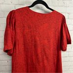 Nicole Miller Original tropical red linen blend midi dress size large lagenlook Photo 4